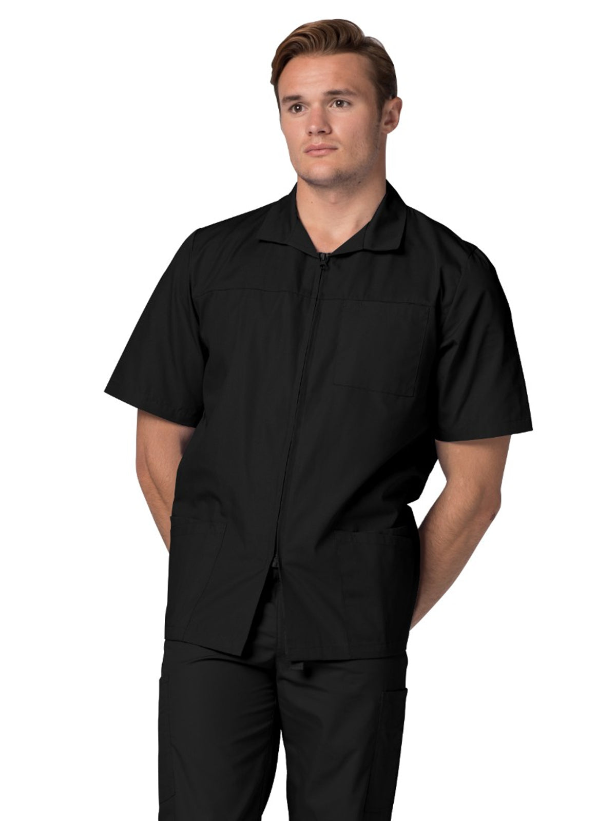 Adar - Universal - Men's Zippered Short Sleeve Jacket