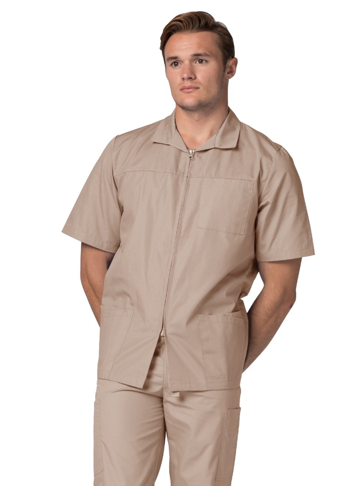 Adar - Universal - Men's Zippered Short Sleeve Jacket