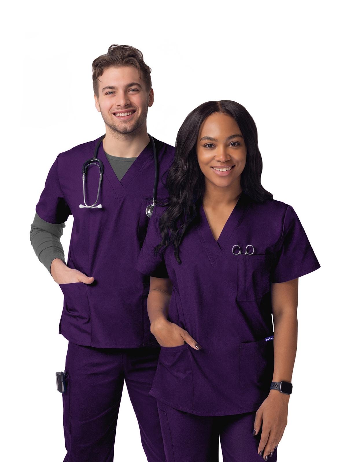Adar - Sivvan - Unisex V-Neck 3 Pocket Top