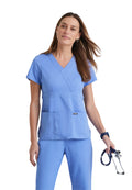 Grey's Anatomy Classic - Women's Two-Pocket Mock Wrap Riley Scrub Top