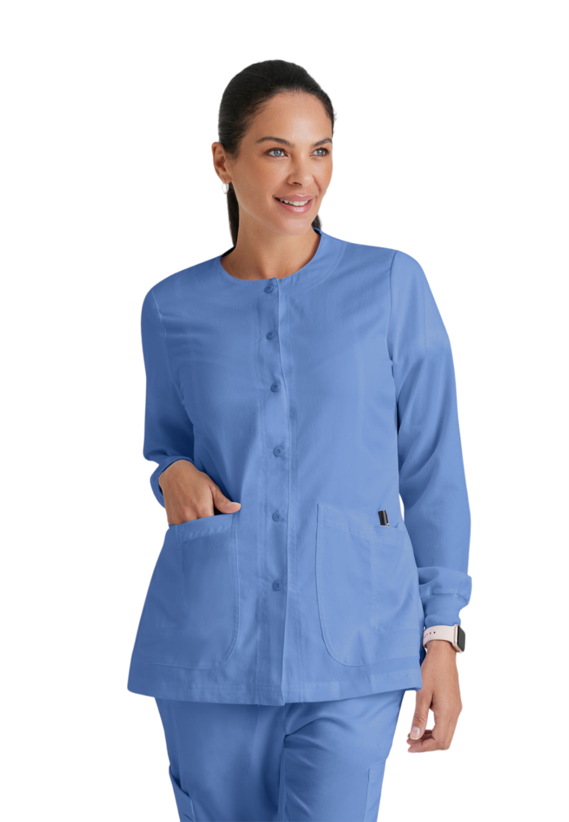 Grey's Anatomy - Classic - Women's Four-Pocket Snap Front Jamie Warm Up Scrub Jacket
