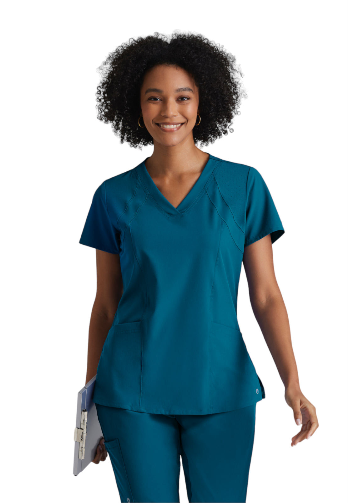 Barco One - Women's Four-Pocket V-Neck Racer Scrub Top