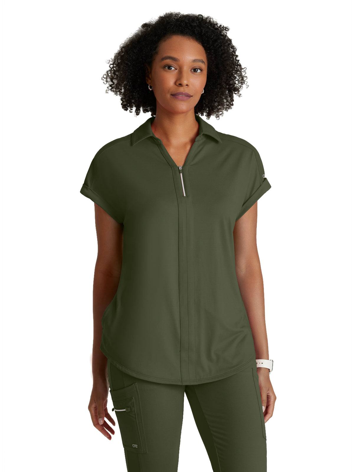 Barco One Performance Knit - Women's Two-Pocket Zip-Neck Engage Scrub Top