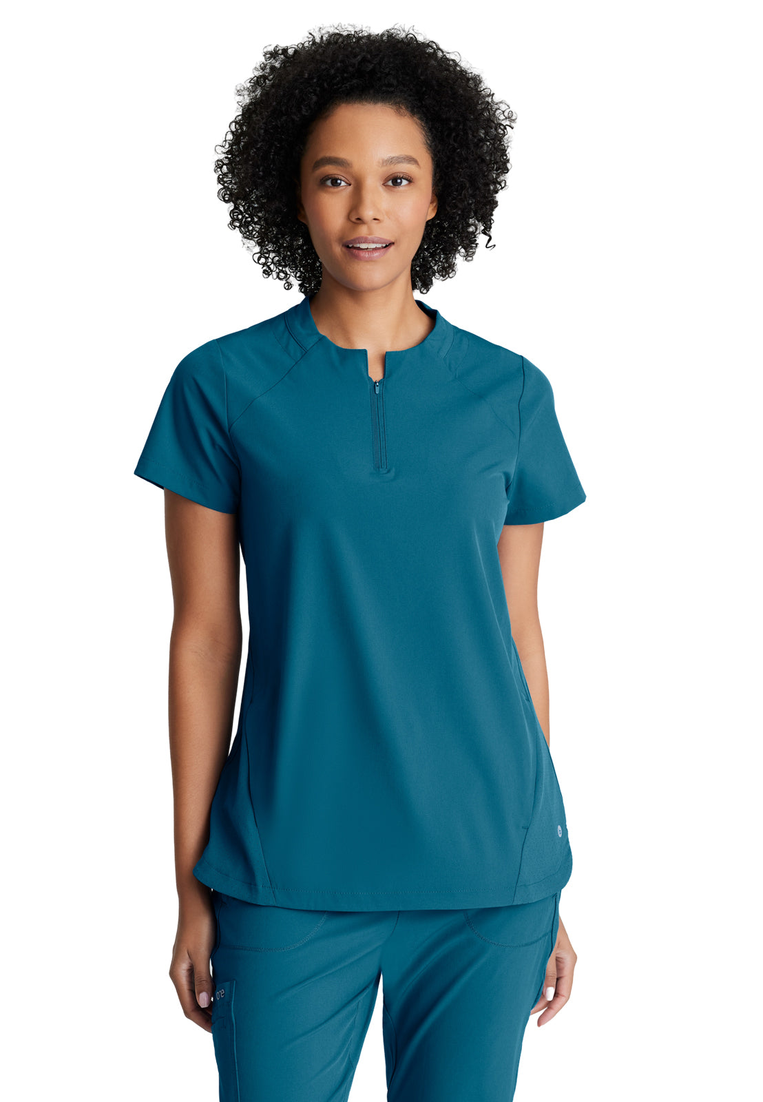 Barco One - Women's Two-Pocket Banded Zip-Collar Flux Scrub Top