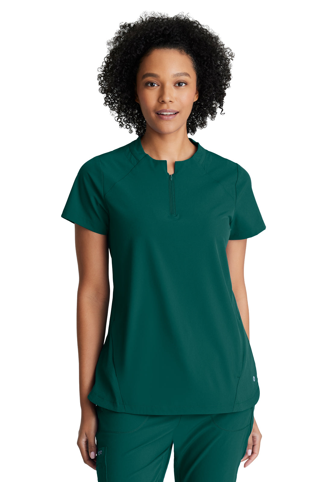 Barco One - Women's Two-Pocket Banded Zip-Collar Flux Scrub Top