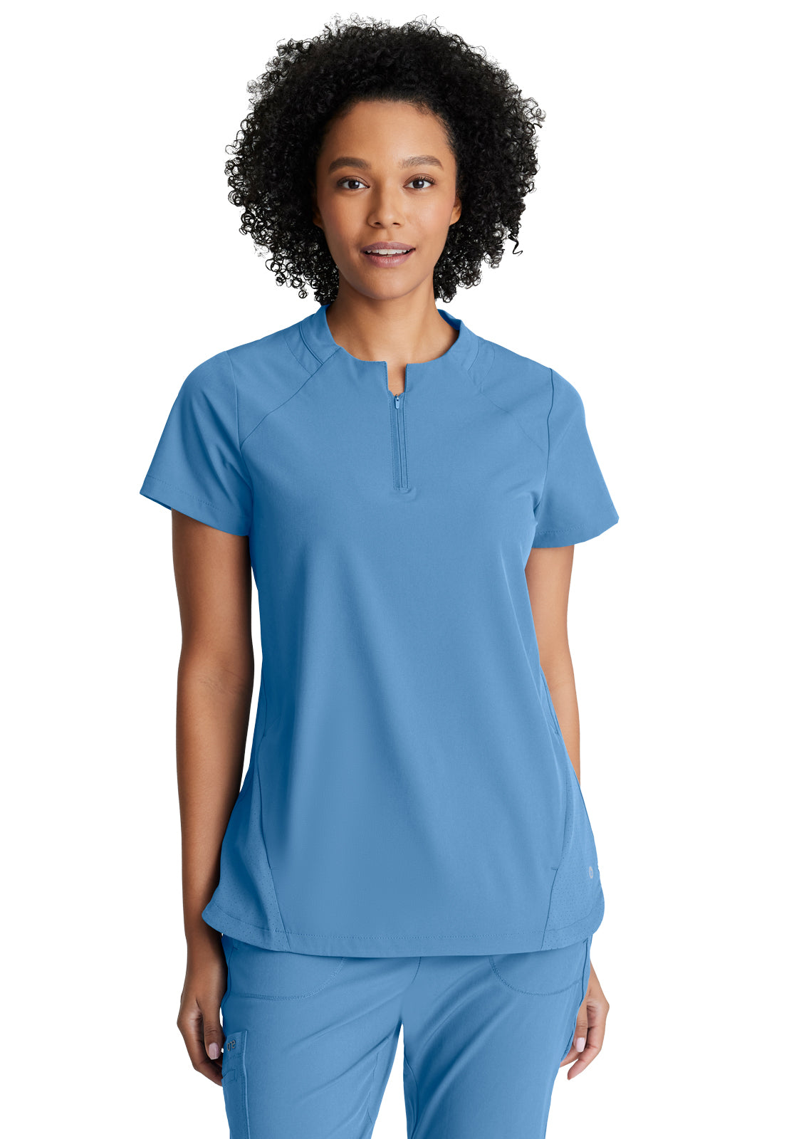 Barco One - Women's Two-Pocket Banded Zip-Collar Flux Scrub Top