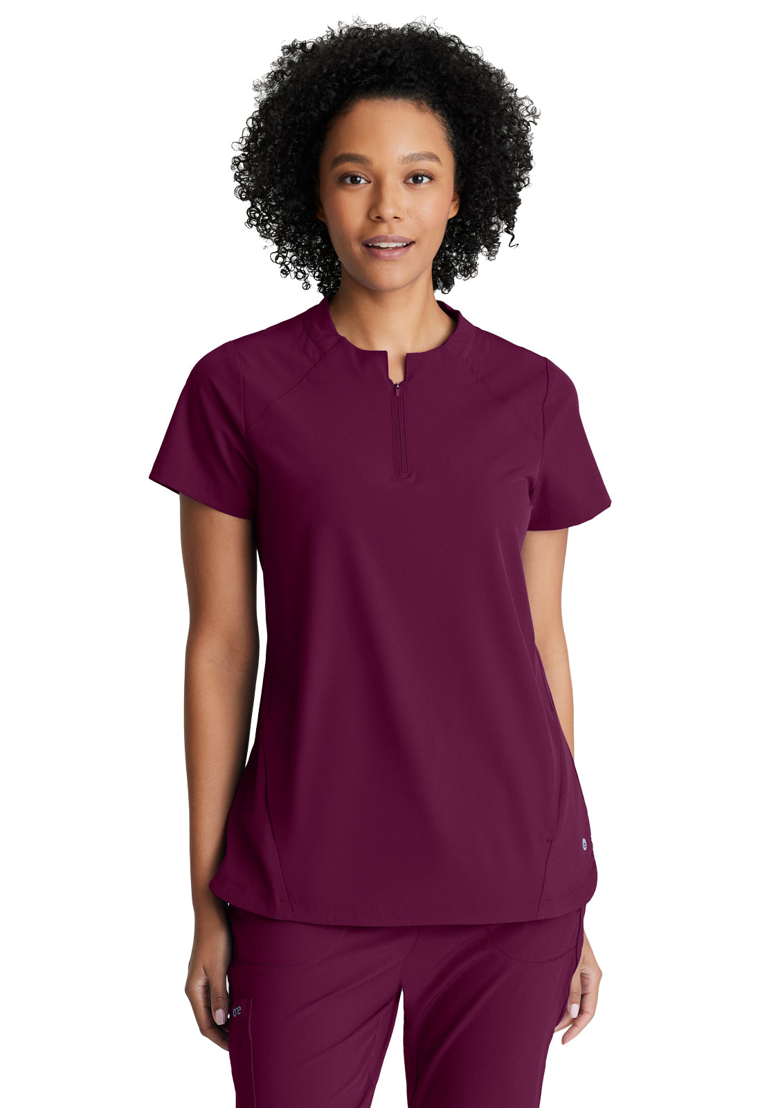 Barco One - Women's Two-Pocket Banded Zip-Collar Flux Scrub Top