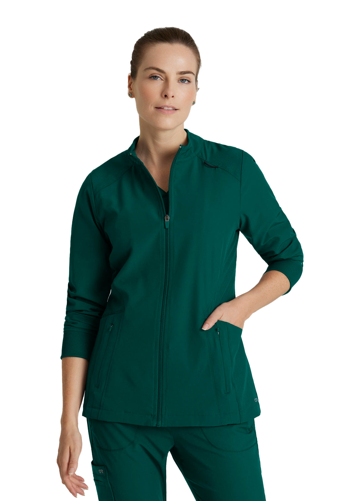 Barco One - Women's Four-Pocket Zip-Up Venture Warm-Up Scrub Jacket