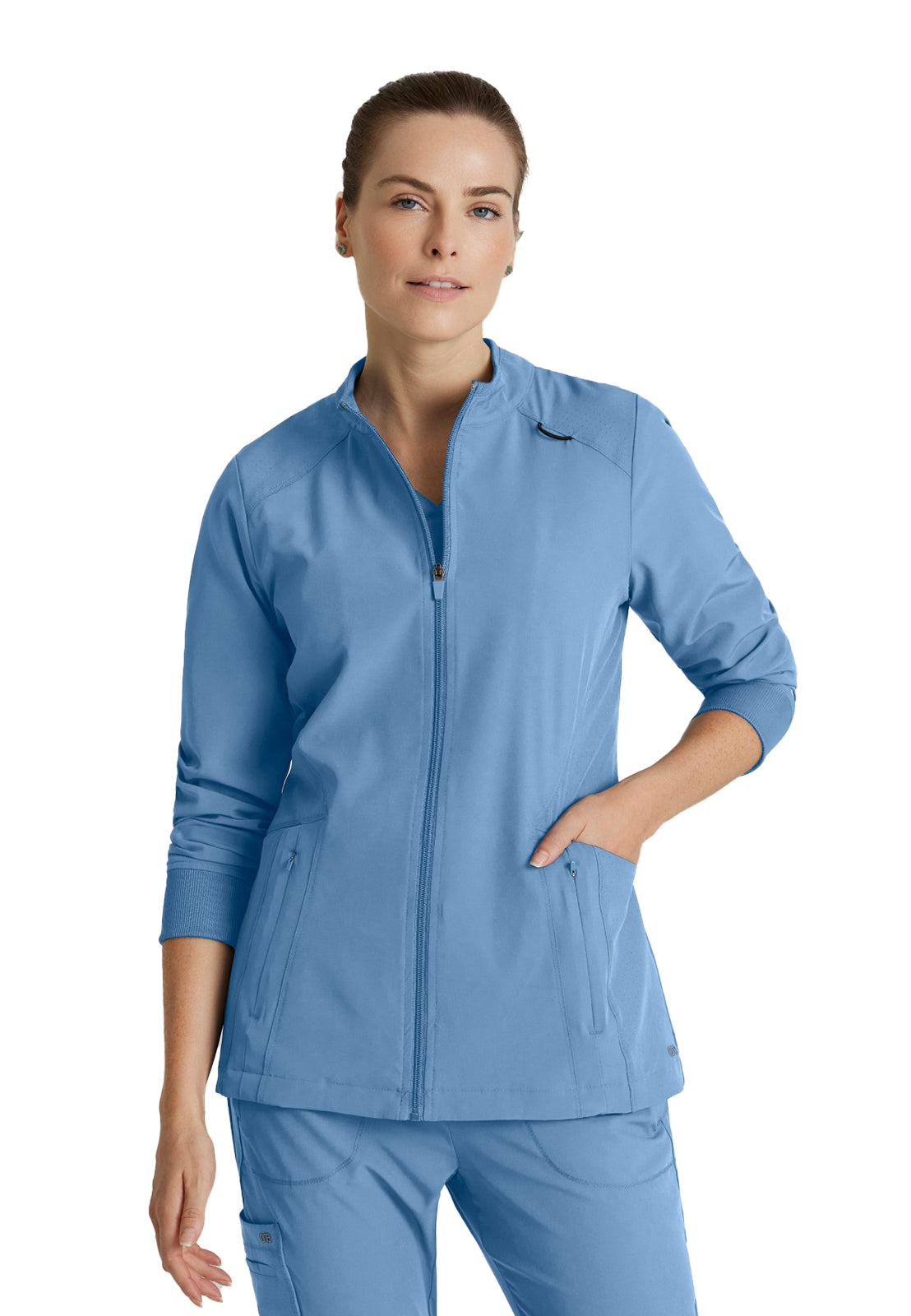 Barco One - Women's Four-Pocket Zip-Up Venture Warm-Up Scrub Jacket