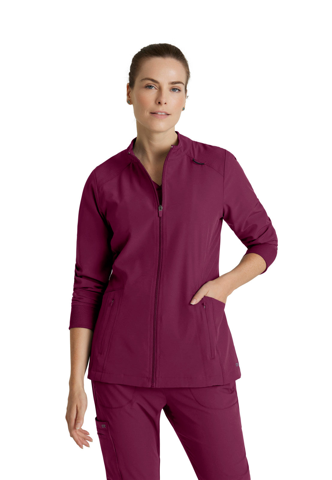 Barco One - Women's Four-Pocket Zip-Up Venture Warm-Up Scrub Jacket