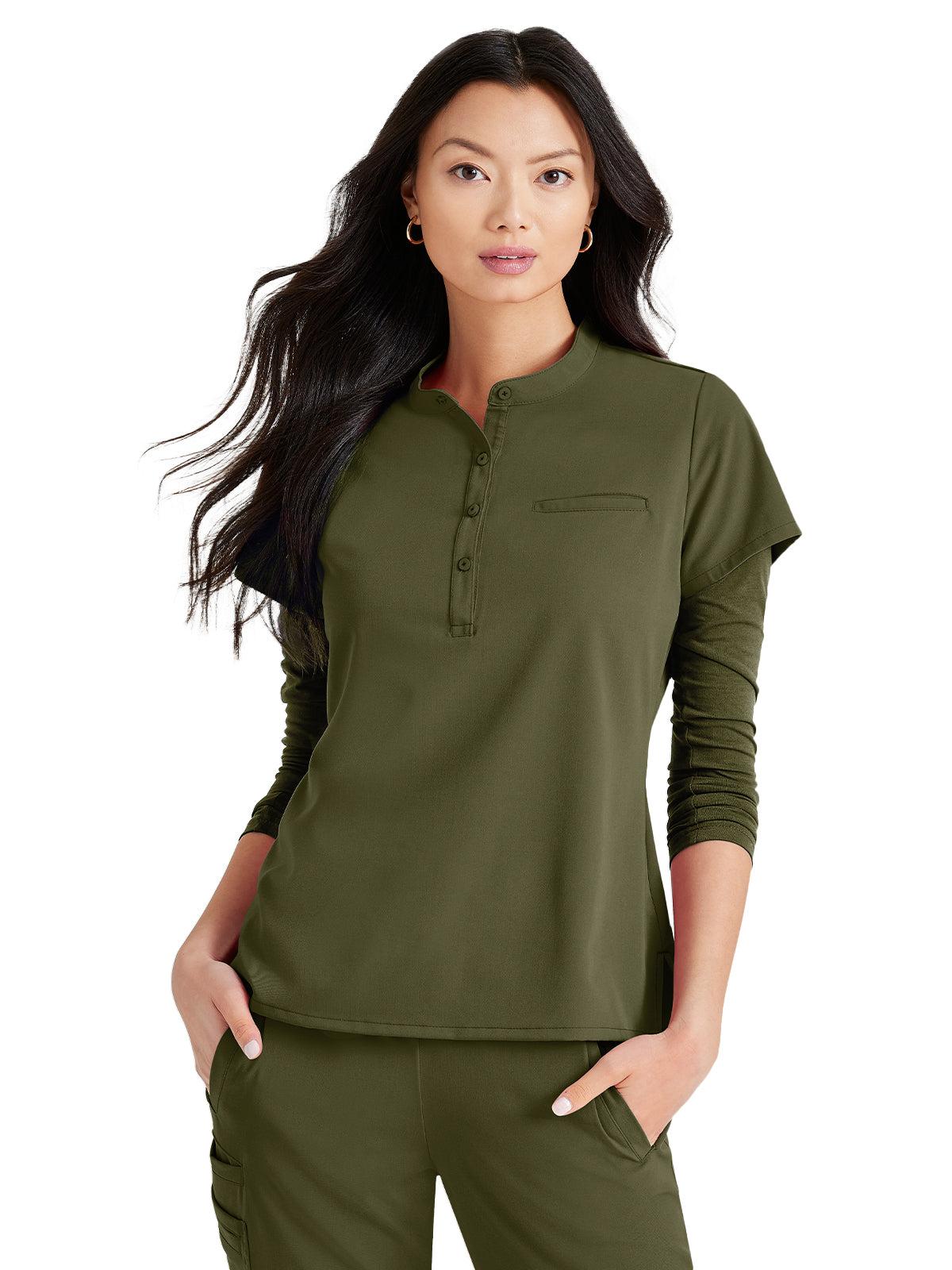 Barco Unify - Women's One-Pocket Henley Style Mission Scrub Top
