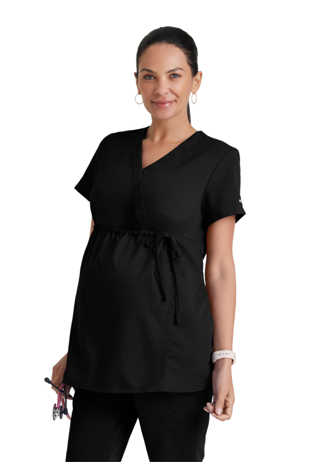 Grey's Anatomy Classic - Women's Two-Pocket Mock Wrap Lilah Maternity Scrub Top