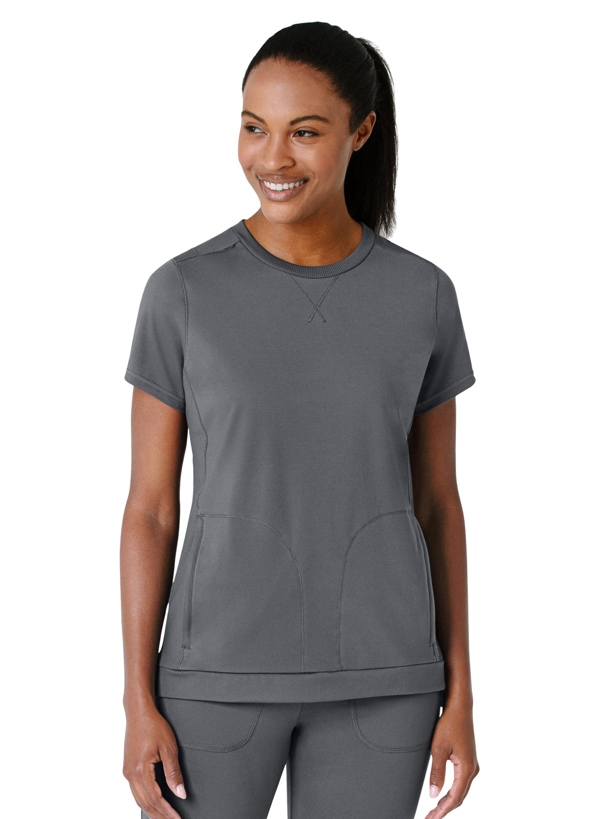 Wink - Renew Knit - Women's Two-Pocket Flex-n-Reach Crew Neck Top