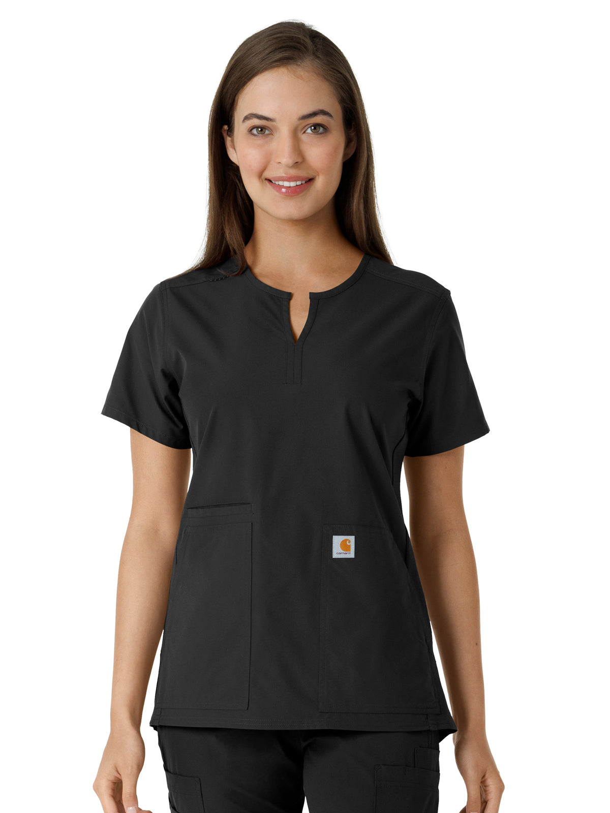 Carhartt Scrubs - Force Essentials Women's Notch Neck Tunic Knit Panel Top