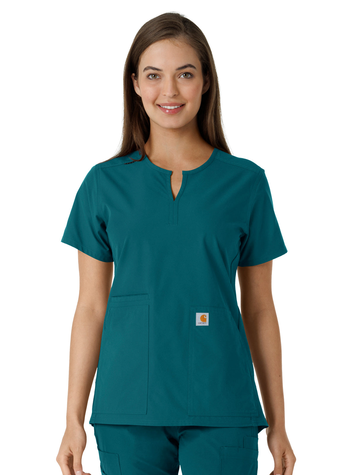 Carhartt Scrubs - Force Essentials Women's Notch Neck Tunic Knit Panel Top