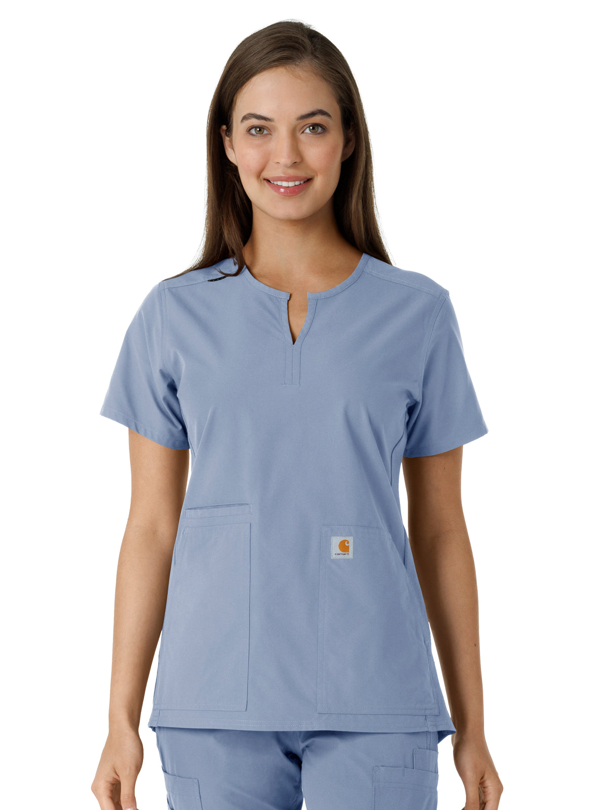 Carhartt Scrubs - Force Essentials Women's Notch Neck Tunic Knit Panel Top