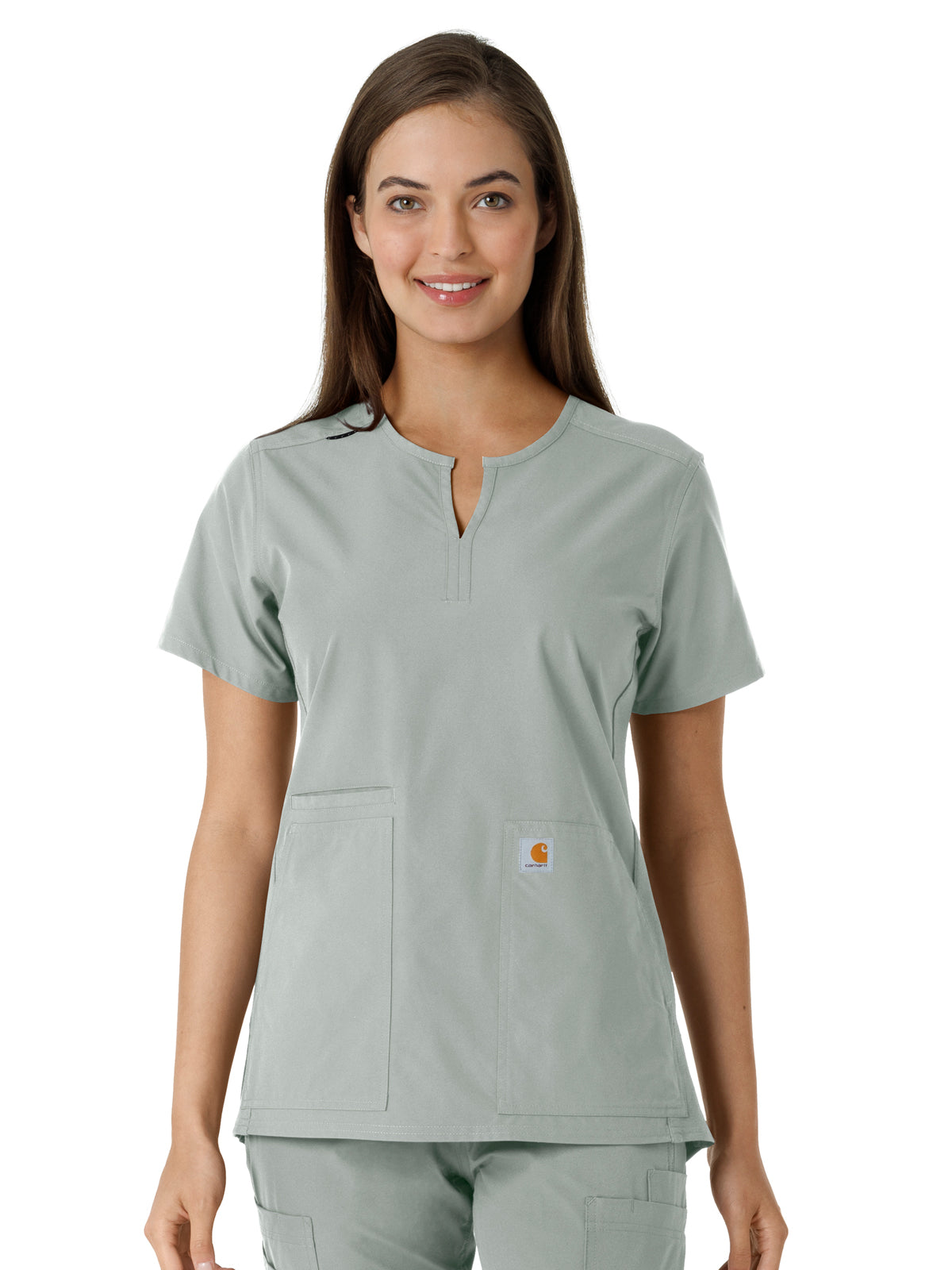 Carhartt Scrubs - Force Essentials Women's Notch Neck Tunic Knit Panel Top