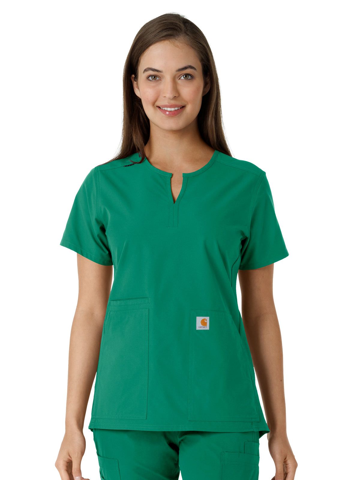 Carhartt Scrubs - Force Essentials Women's Notch Neck Tunic Knit Panel Top