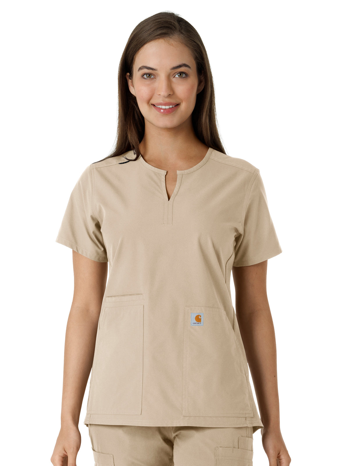 Carhartt Scrubs - Force Essentials Women's Notch Neck Tunic Knit Panel Top