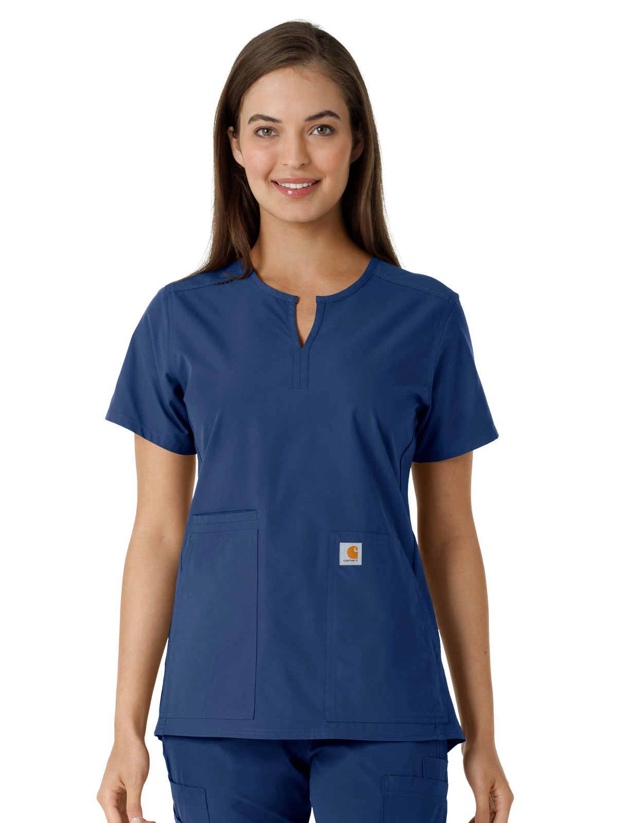 Carhartt Scrubs - Force Essentials Women's Notch Neck Tunic Knit Panel Top