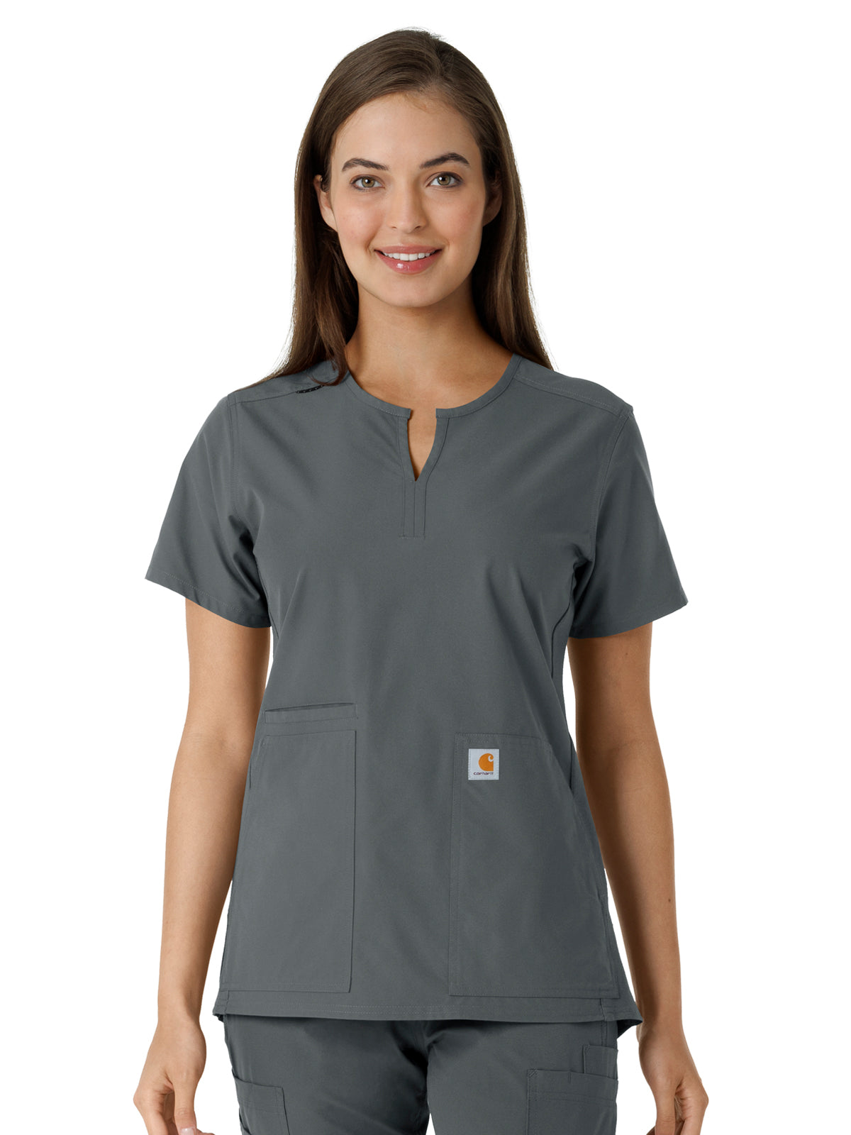 Carhartt Scrubs - Force Essentials Women's Notch Neck Tunic Knit Panel Top