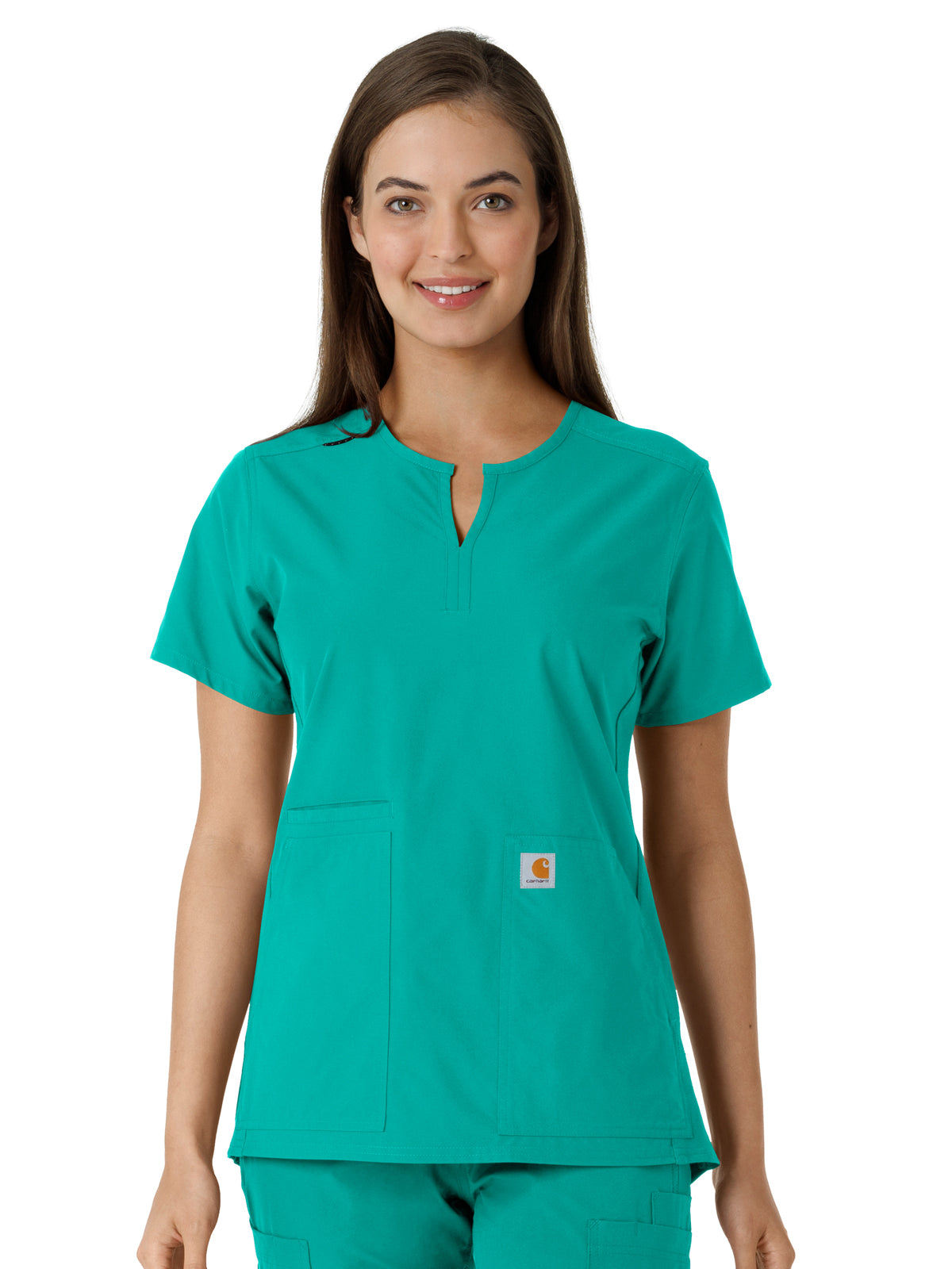 Carhartt Scrubs - Force Essentials Women's Notch Neck Tunic Knit Panel Top