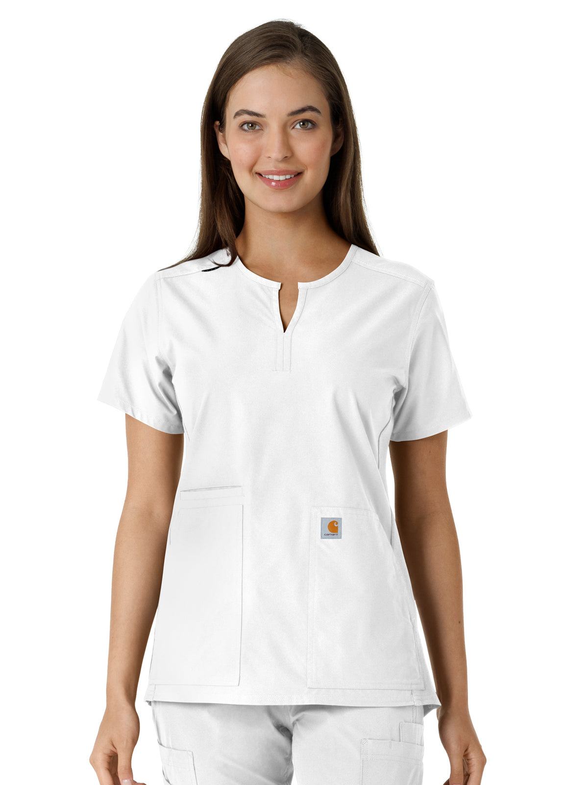 Carhartt Scrubs - Force Essentials Women's Notch Neck Tunic Knit Panel Top