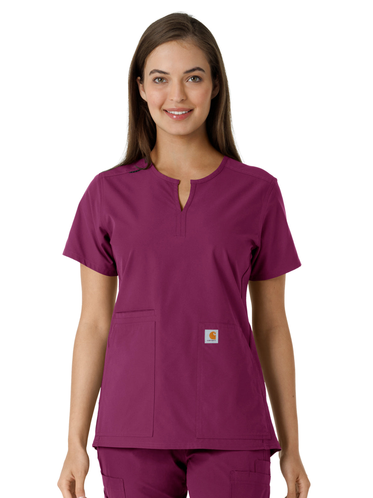 Carhartt Scrubs - Force Essentials Women's Notch Neck Tunic Knit Panel Top