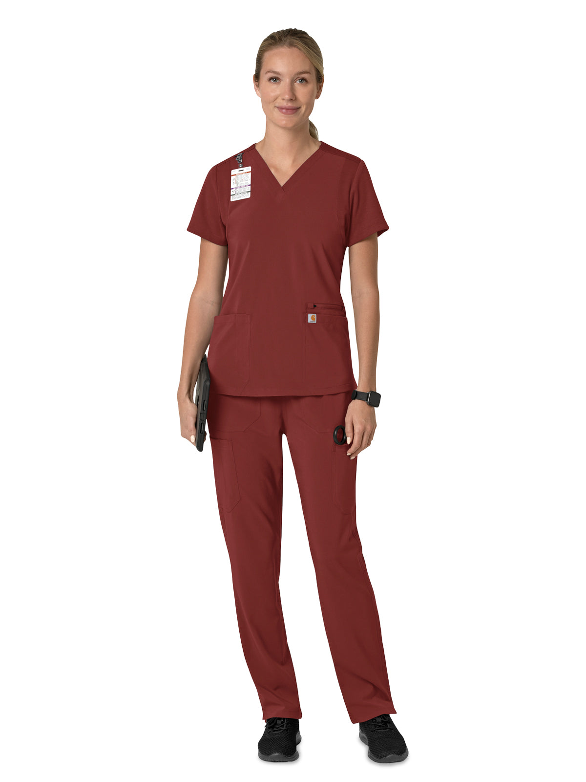 Carhartt Scrubs - Force Cross-Flex - Women's Three-Pocket Flex Panel V-Neck Top