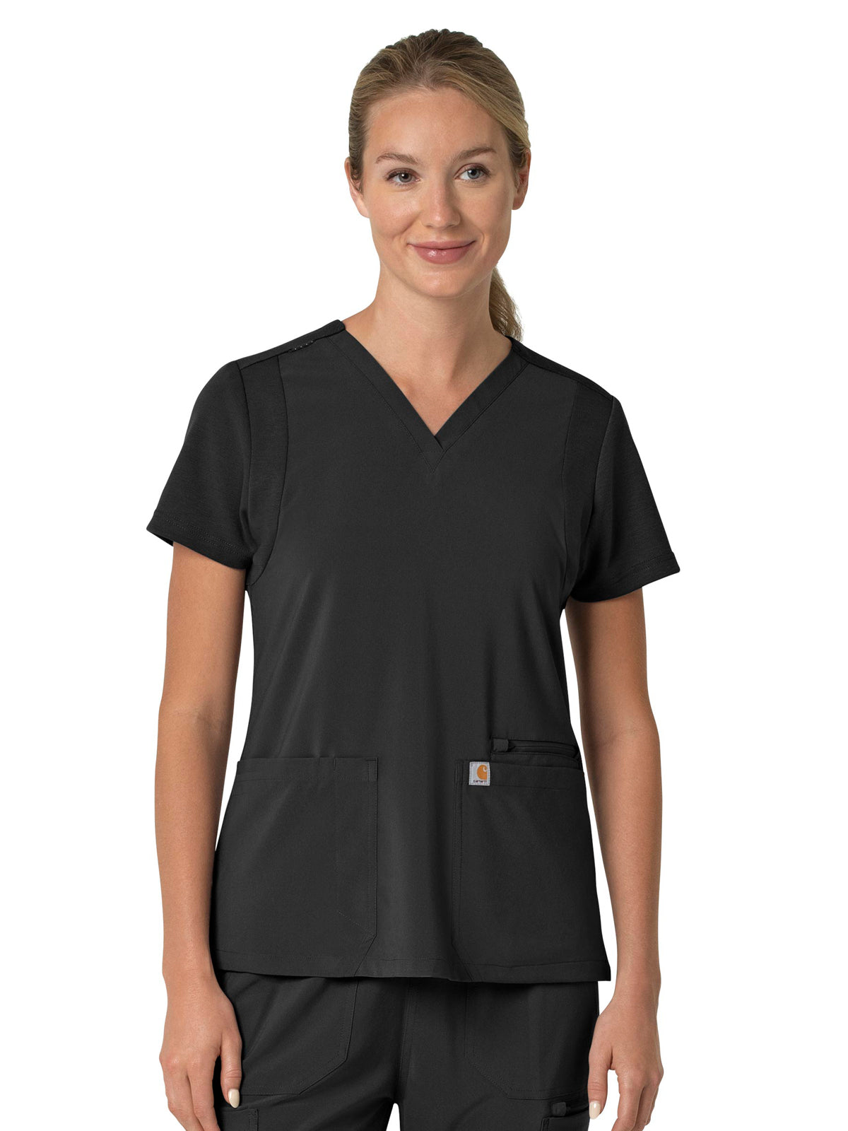 Carhartt Scrubs - Force Cross-Flex - Women's Three-Pocket Flex Panel V-Neck Top