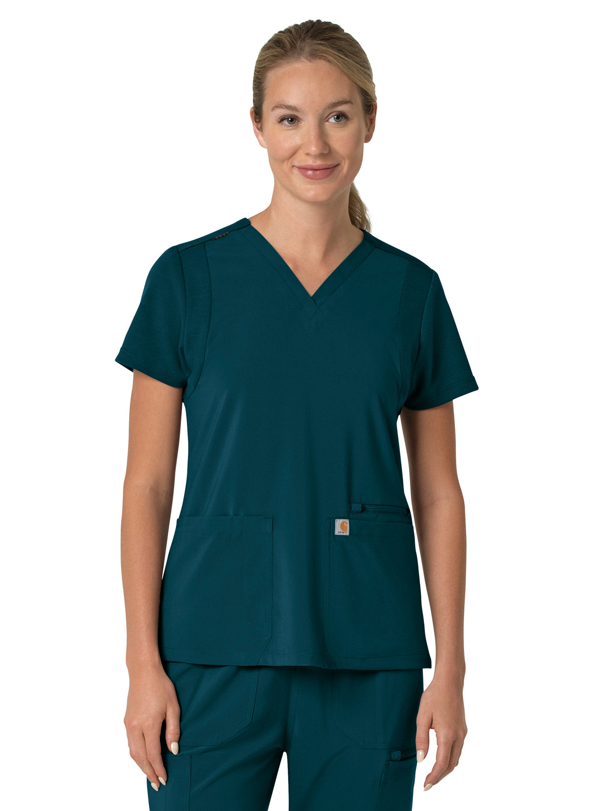 Carhartt Scrubs - Force Cross-Flex - Women's Three-Pocket Flex Panel V-Neck Top