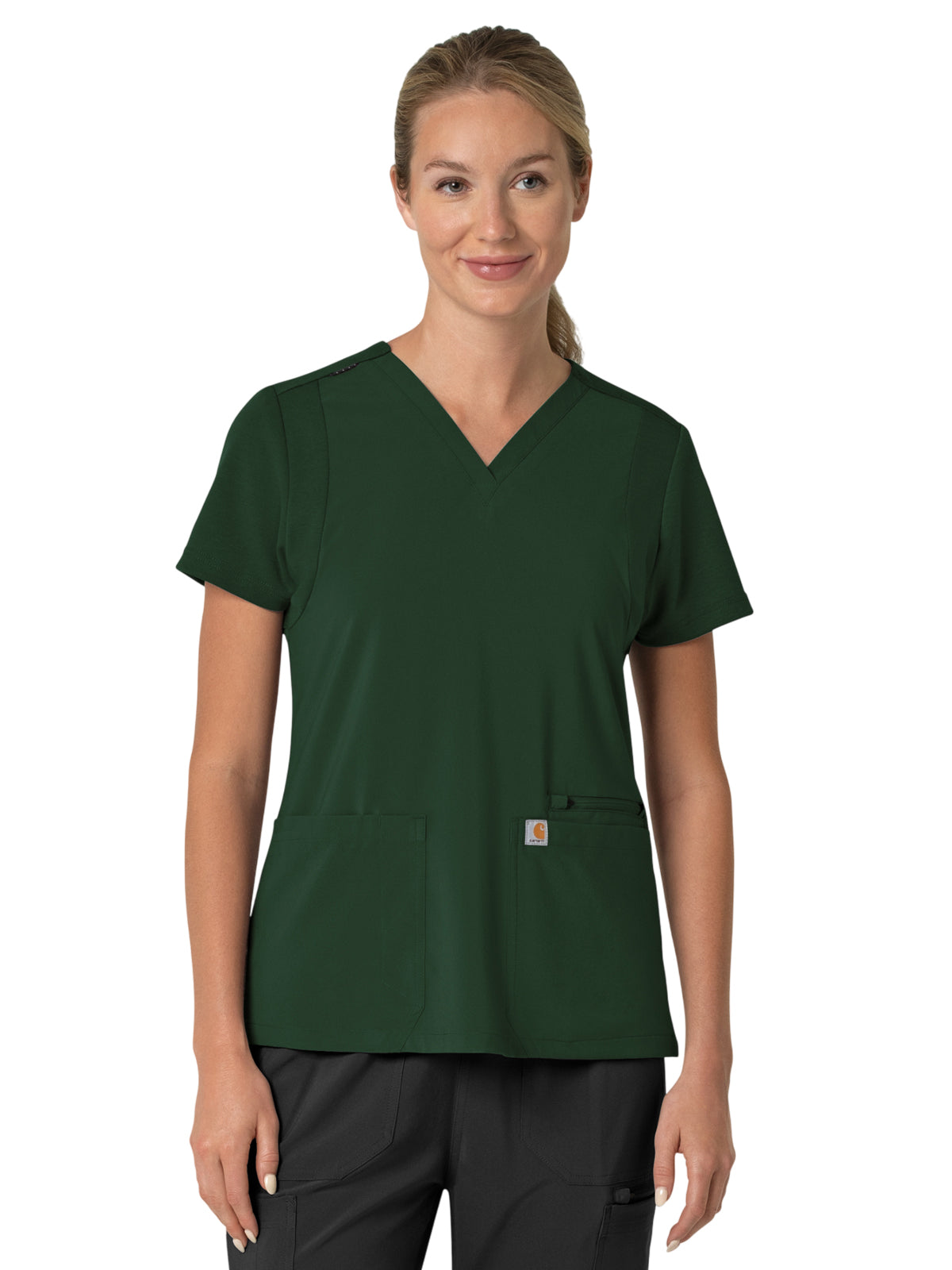 Carhartt Scrubs - Force Cross-Flex - Women's Three-Pocket Flex Panel V-Neck Top