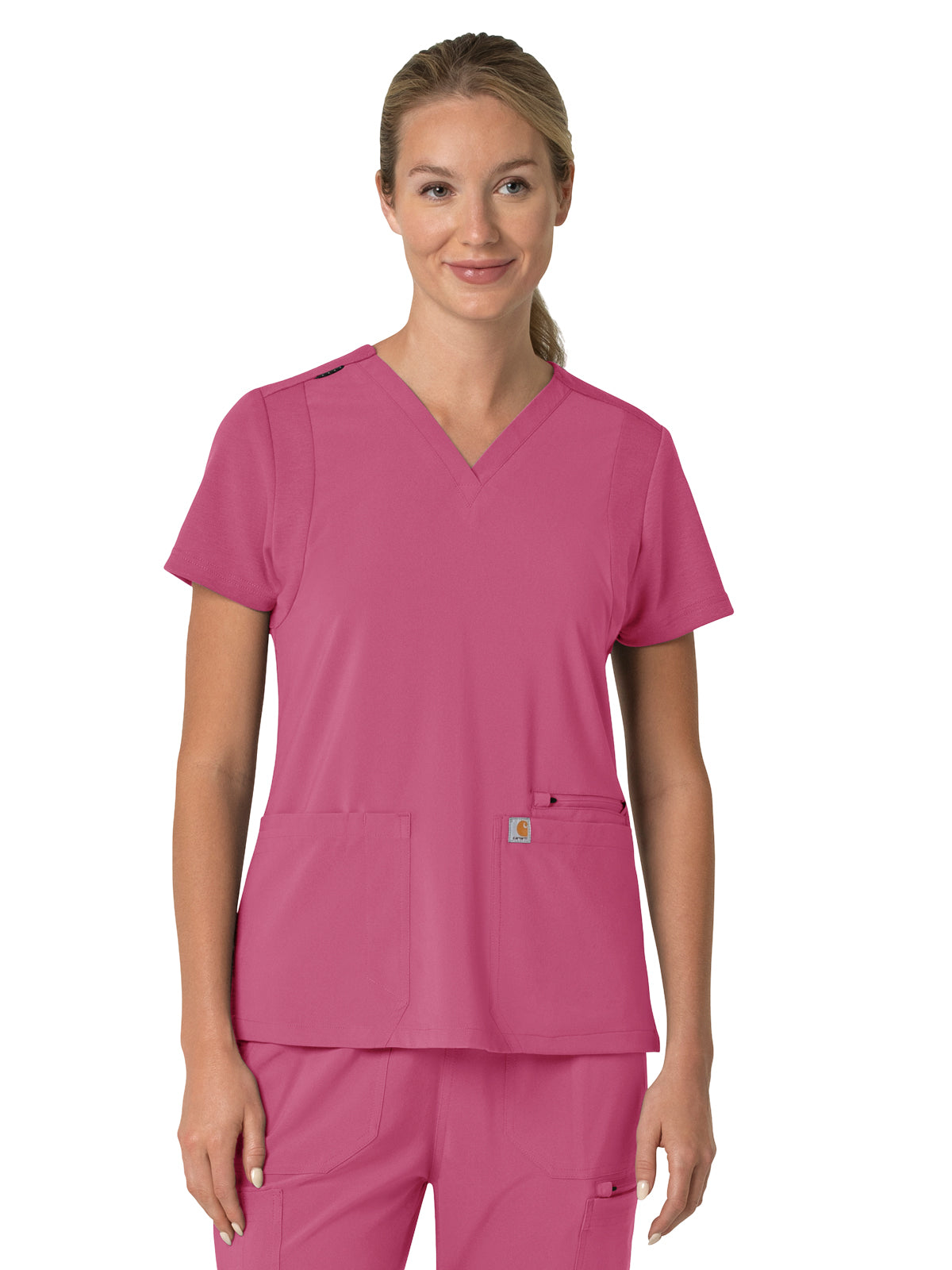Carhartt Scrubs - Force Cross-Flex - Women's Three-Pocket Flex Panel V-Neck Top