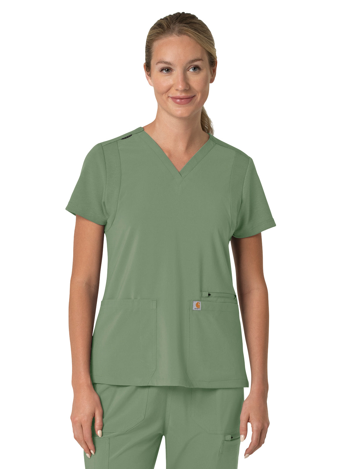 Carhartt Scrubs - Force Cross-Flex - Women's Three-Pocket Flex Panel V-Neck Top