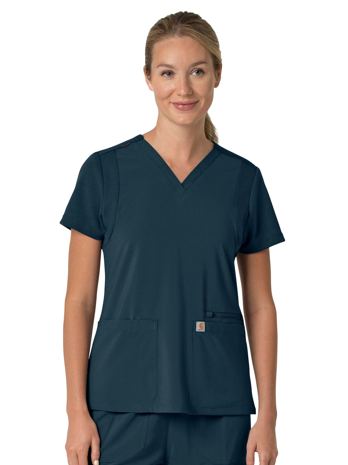 Carhartt Scrubs - Force Cross-Flex - Women's Three-Pocket Flex Panel V-Neck Top