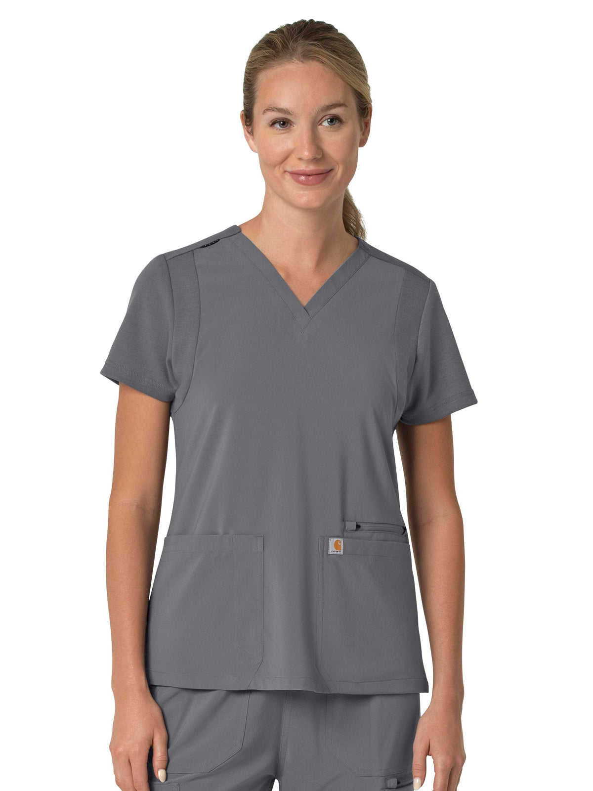 Carhartt Scrubs - Force Cross-Flex - Women's Three-Pocket Flex Panel V-Neck Top
