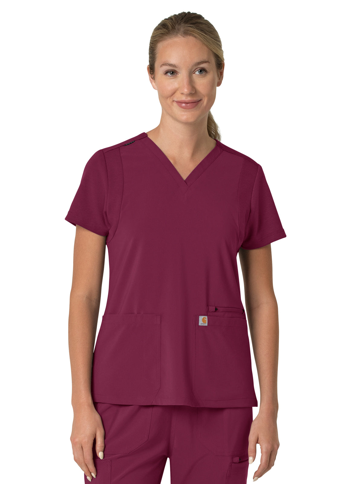 Carhartt Scrubs - Force Cross-Flex - Women's Three-Pocket Flex Panel V-Neck Top