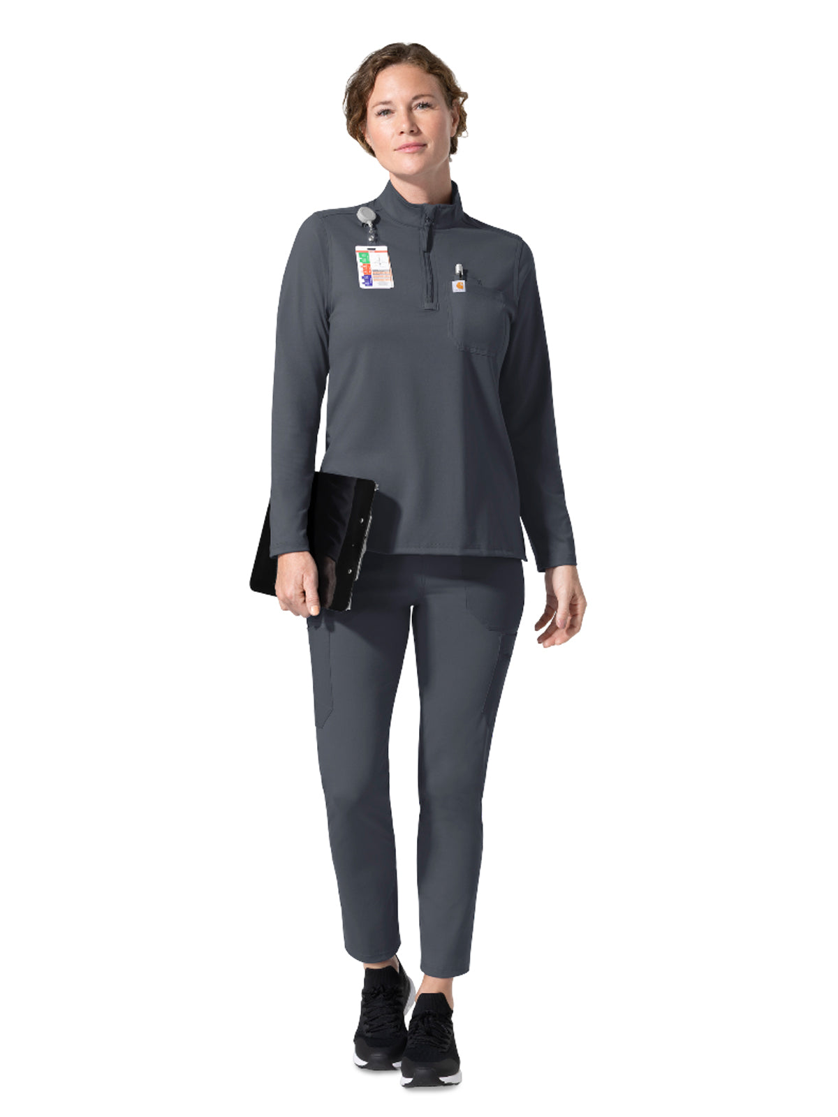 Carhartt Scrubs - Cross-Flex Knits - Women's Three-Pocket Long Sleeve Quarter Zip Scrub Top