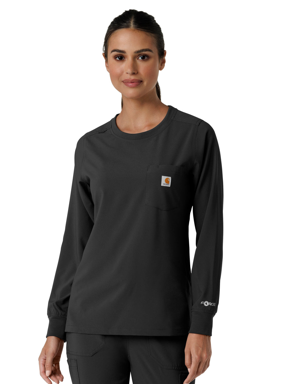 Carhartt Scrubs - Women's One-Pocket Crew Neck Long Sleeve Scrub Top