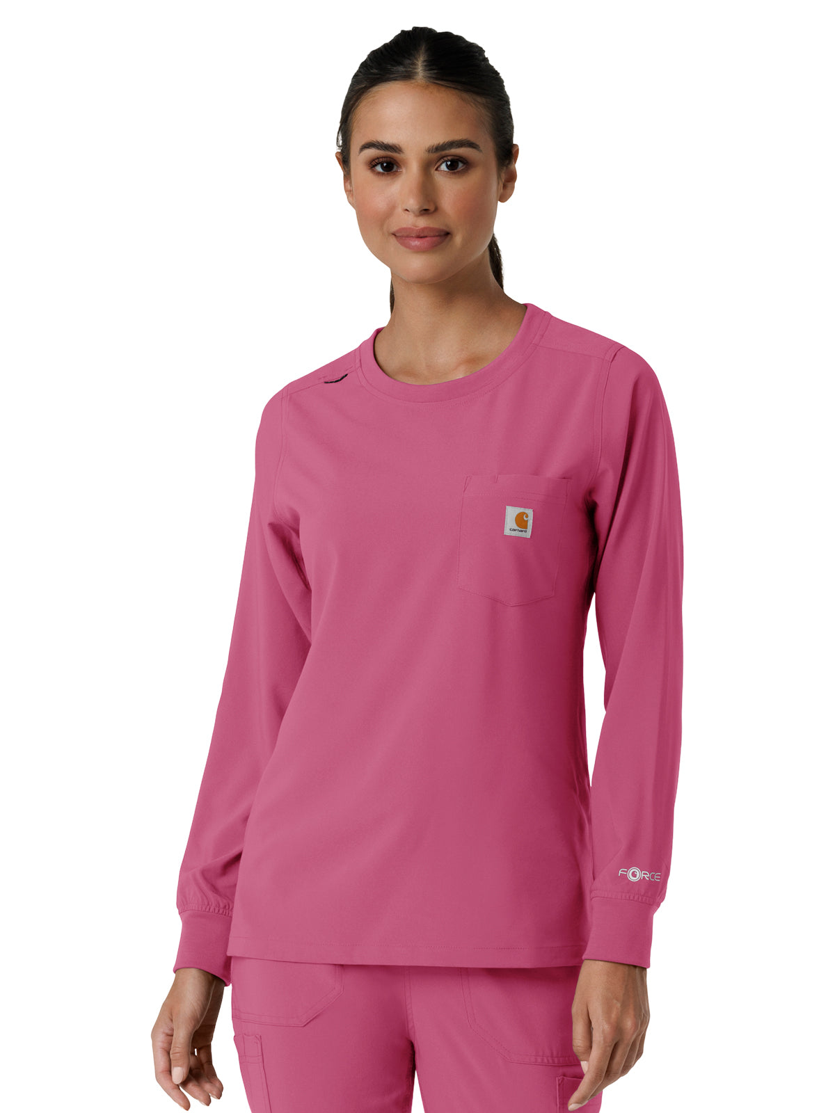 Carhartt Scrubs - Women's One-Pocket Crew Neck Long Sleeve Scrub Top