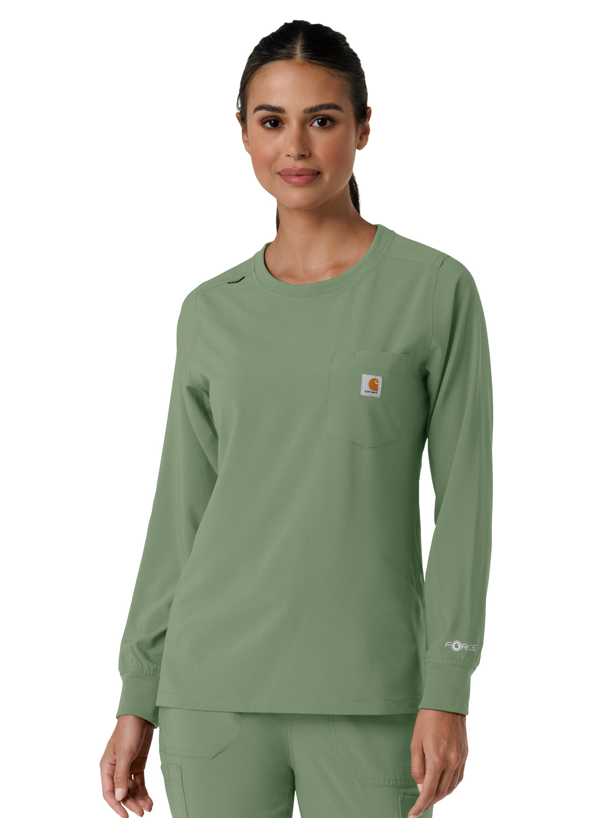 Carhartt Scrubs - Women's One-Pocket Crew Neck Long Sleeve Scrub Top