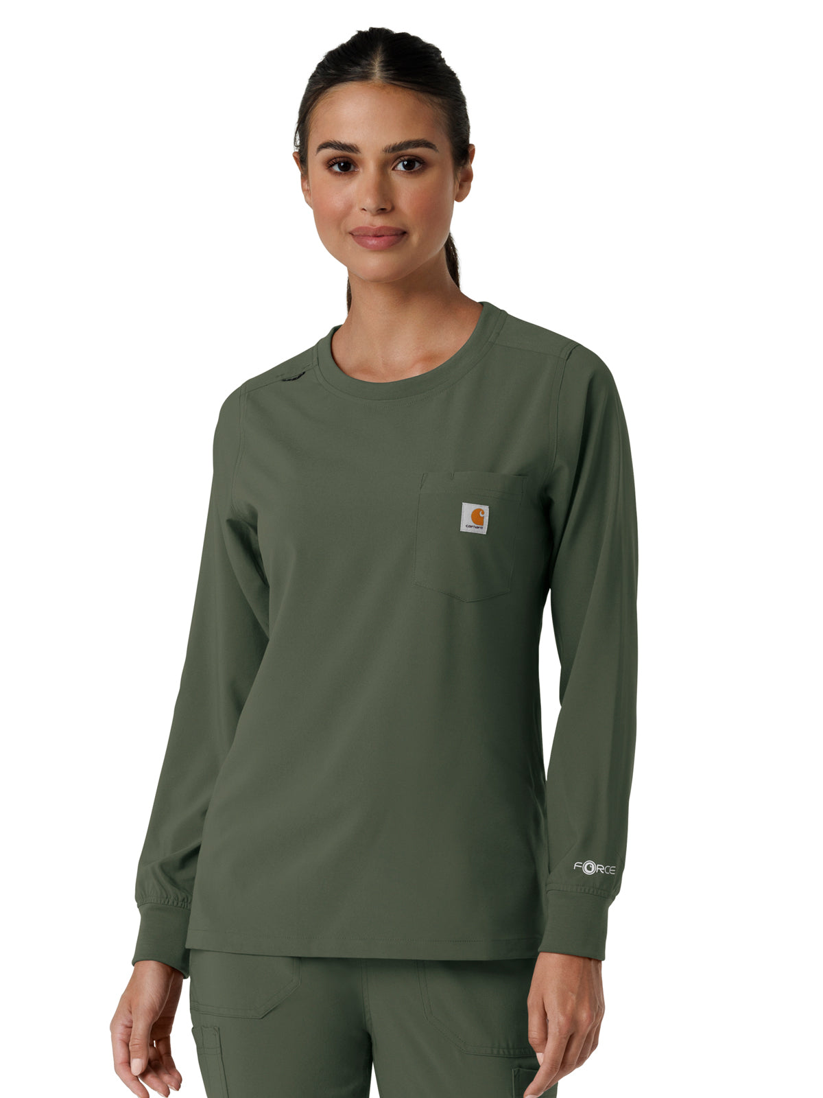 Carhartt Scrubs - Women's One-Pocket Crew Neck Long Sleeve Scrub Top