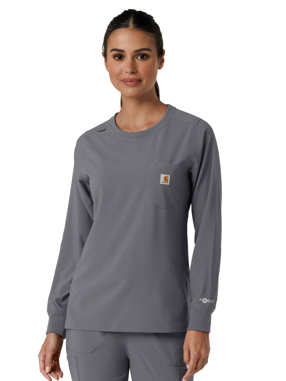 Carhartt Scrubs - Women's One-Pocket Crew Neck Long Sleeve Scrub Top
