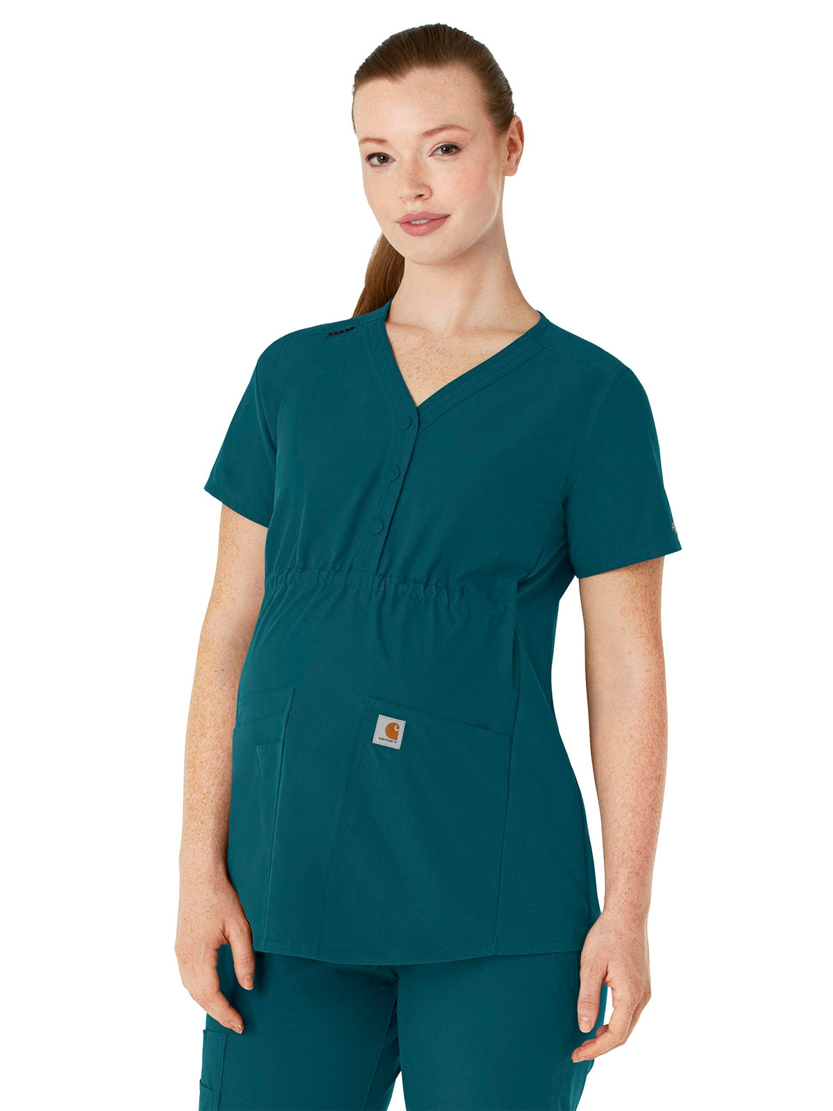 Carhartt Scrubs Force Essentials Women's Four-Pocket Henley Maternity Top