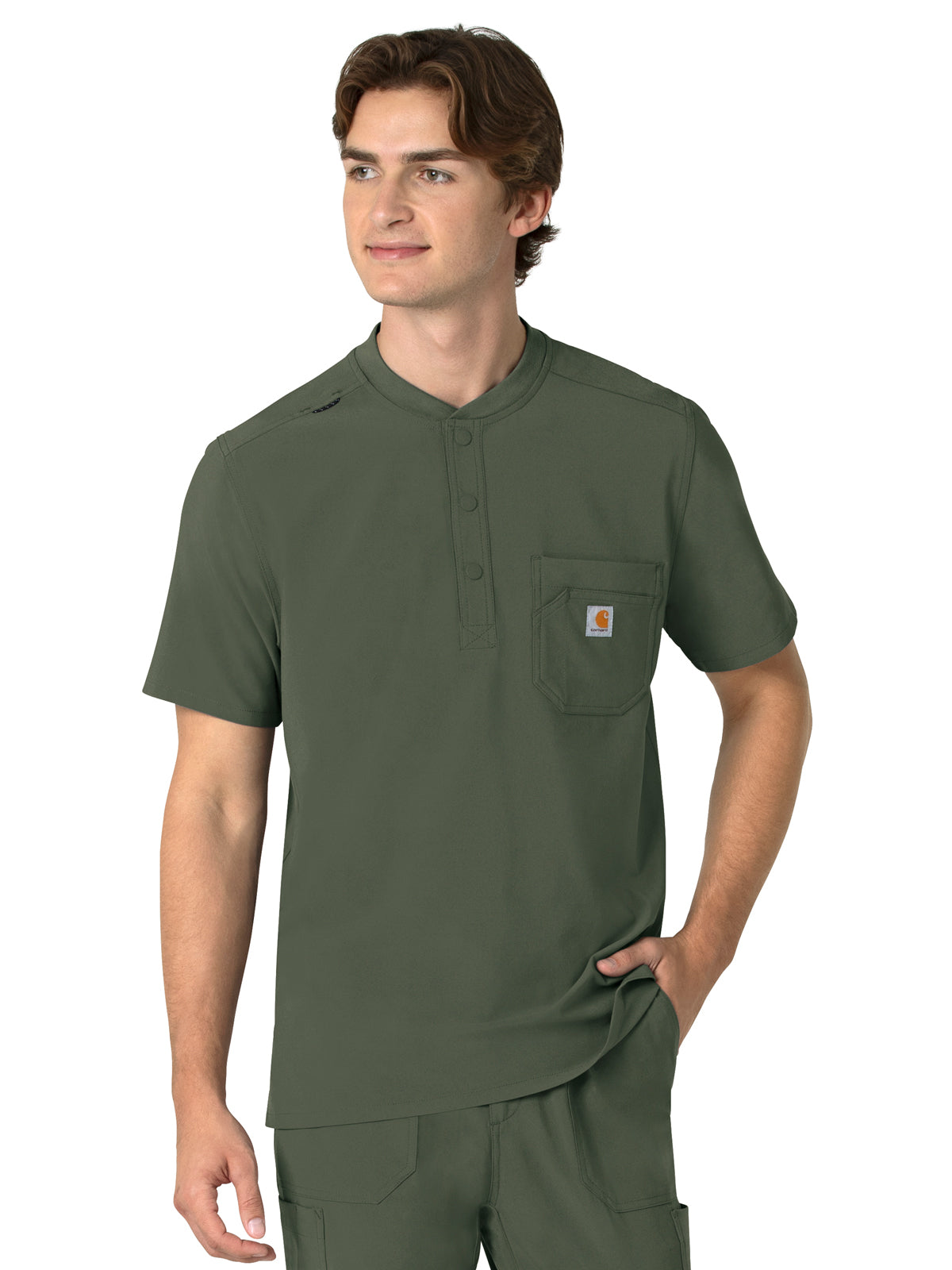 Carhartt Scrubs - Force Cross-Flex - Men's Three-Pocket Henley Top
