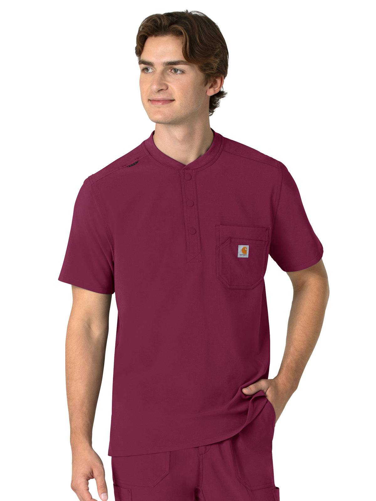 Carhartt Scrubs - Force Cross-Flex - Men's Three-Pocket Henley Top