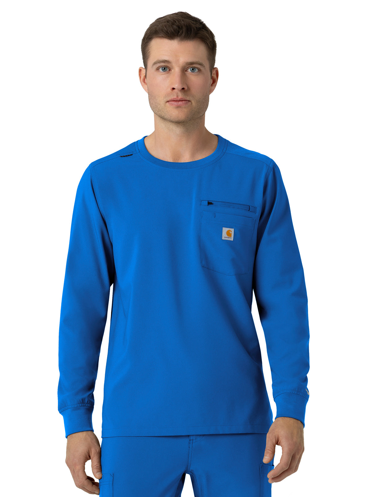 Carhartt Scrubs - Men's Two-Pocket Crew Neck Long Sleeve Scrub Top