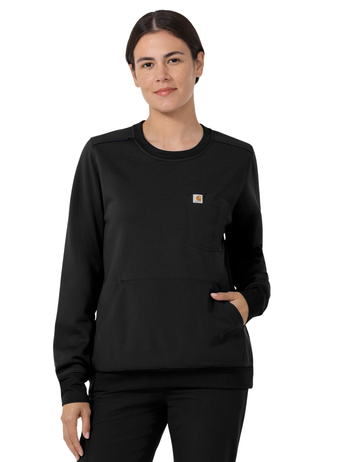 Carhartt Scrubs - Layers - Women's Two-Pocket Crew Neck Fleece Scrub Sweatshirt