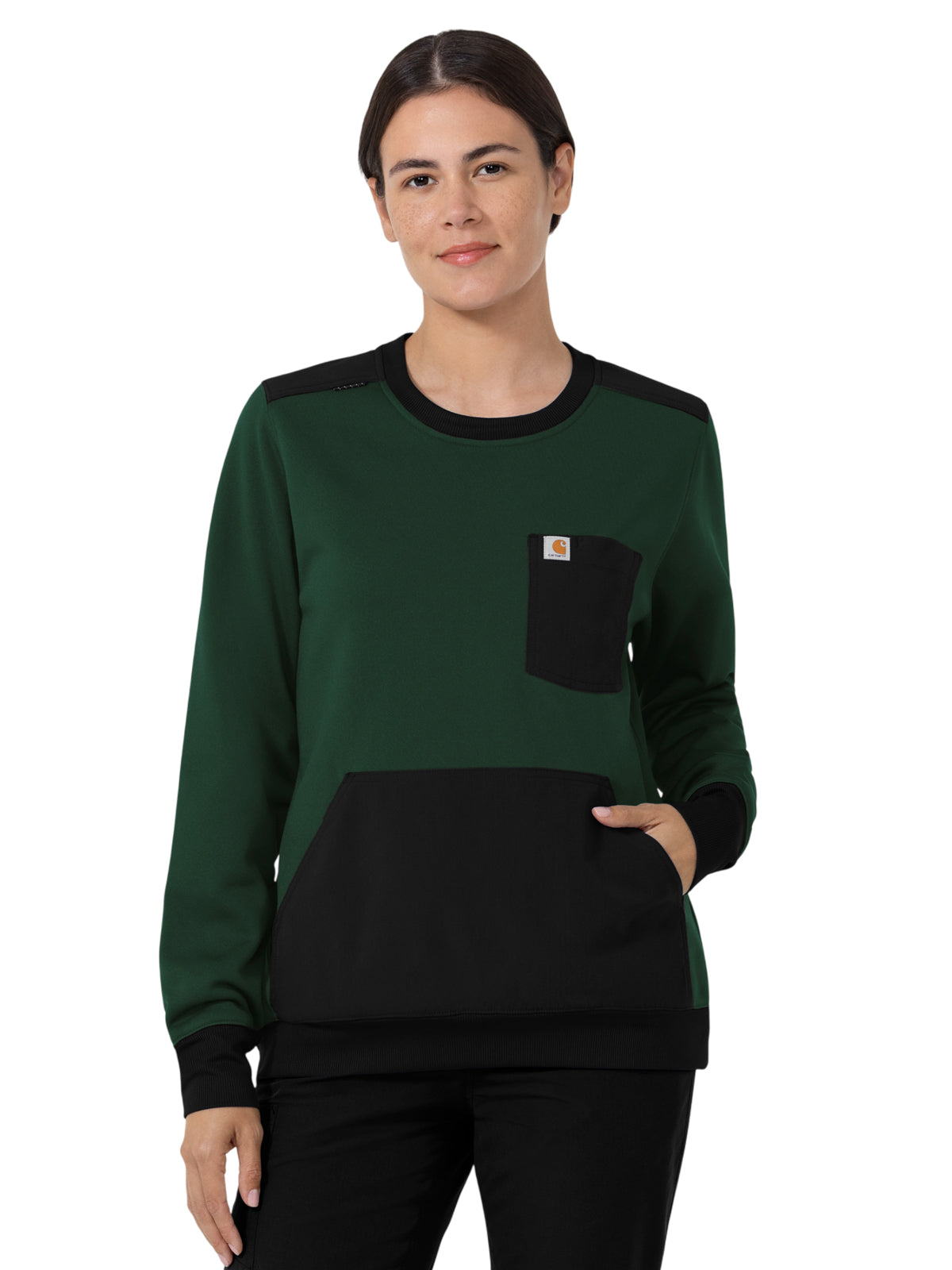 Carhartt Scrubs - Layers - Women's Two-Pocket Crew Neck Fleece Scrub Sweatshirt