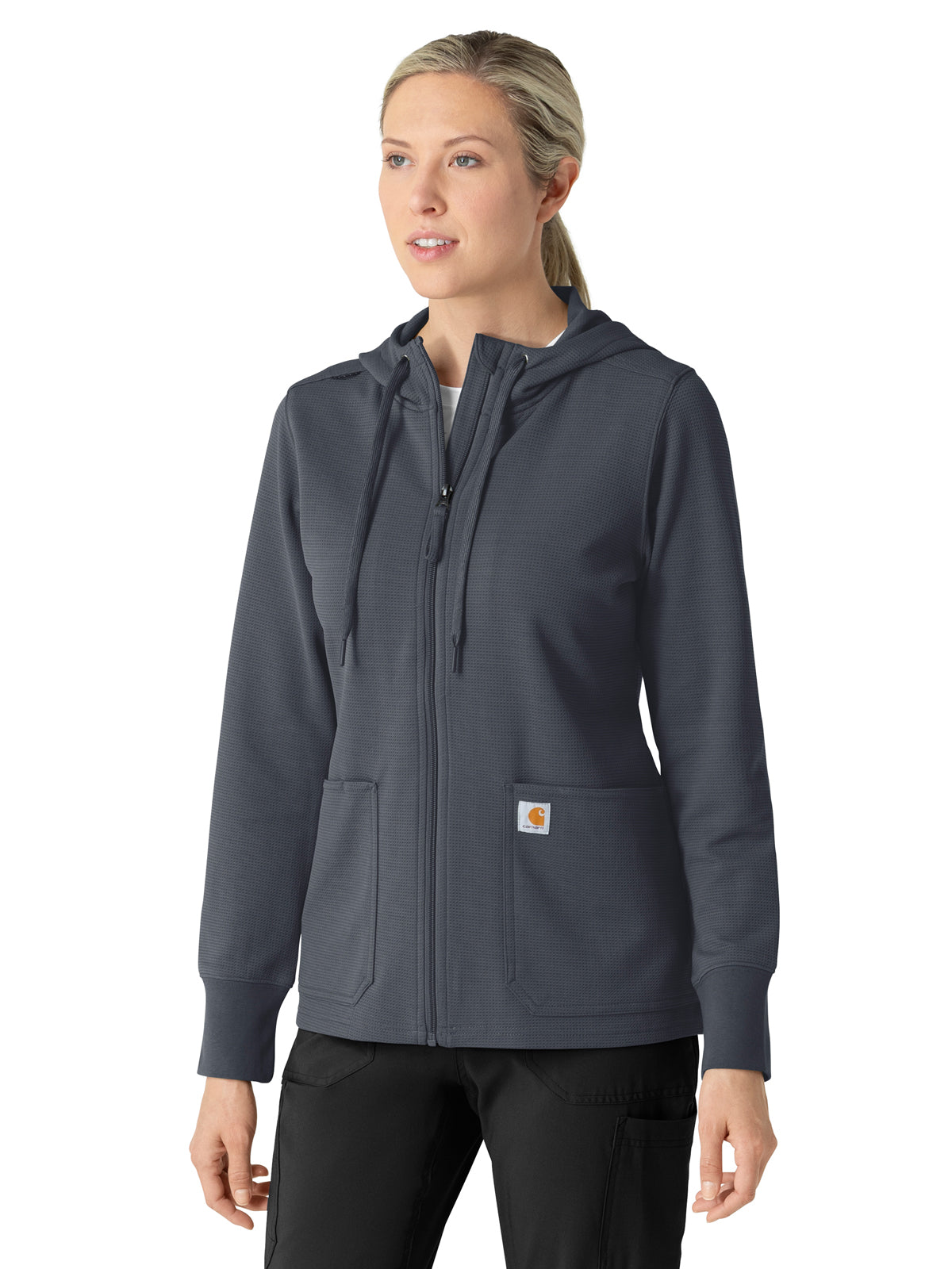 Carhartt Scrubs - Layers - Women's Three-Pocket Full Zip Waffle Hoodie